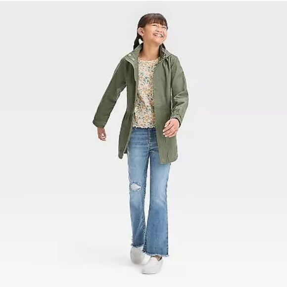 🧥Cat & Jack Girl's Solid Jacket - Green - Picture 1 of 3